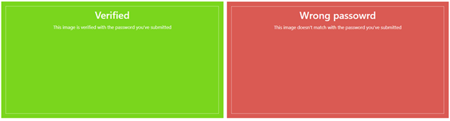 Figure 2. Result of watermark detection according to the password