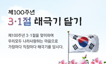 제100주년 3·1절 태극기 달기 운동 이미지