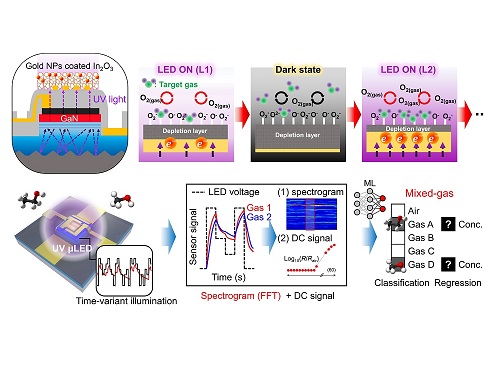 단일 센서만으로도 혼합 가스 분류가 가능한 초저전력, 초소형 전자코 개발 이미지