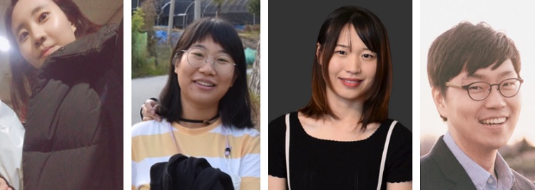 From left: Ph.D. candidate Tae Soo Kim, MS candidate DaEun Choi, and Ph.D. candidate Yoonseo Choi, and Professor Kim 