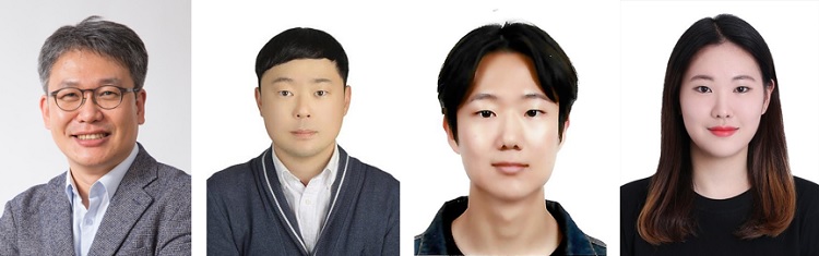 (왼쪽부터) 의과학대학원 이흥규 교수, 정지웅 박사, 강인 박사과정, 생명과학과 김유민 박사과정