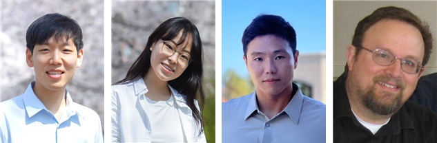 (왼쪽부터) 우리 대학 명재욱 교수, 우리 대학 박선호 박사과정, 스탠퍼드 대학교 Chungheon Shin 박사, 스탠퍼드 대학교 Craig S. Criddle 교수