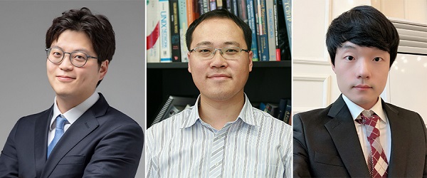 (왼쪽부터) 전기및전자공학부 김성민 교수, 이융 교수, 정진환 박사과정